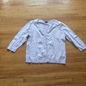 Talbots Light Purple Pima Cotton Cardigan Sweater